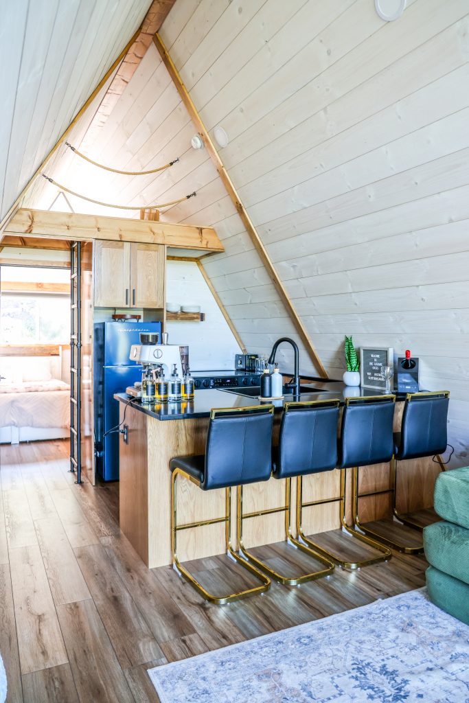 Custom Wood cabinetry in a minimalistic airBnB